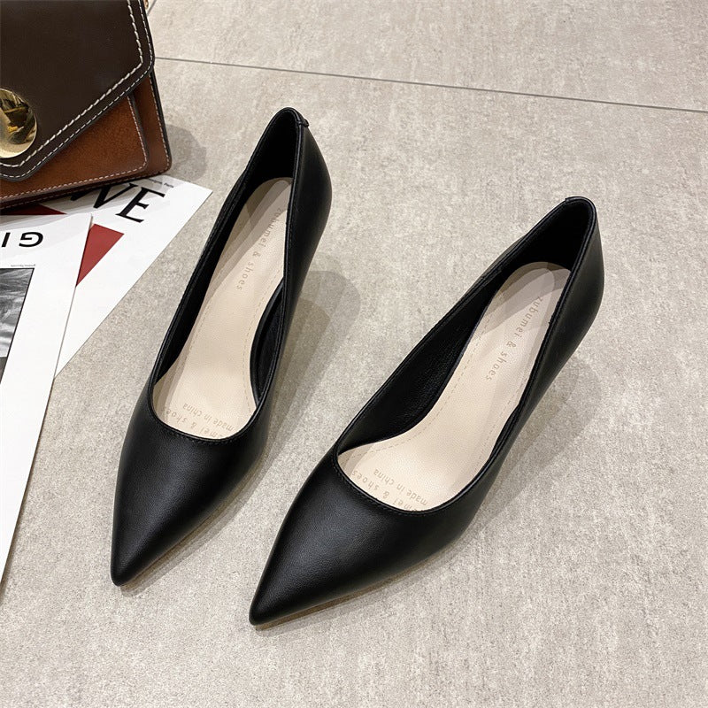 2025 775-15 2025 new thin heel pointed high heels women's simple commuting out high heels Internet celebrities same