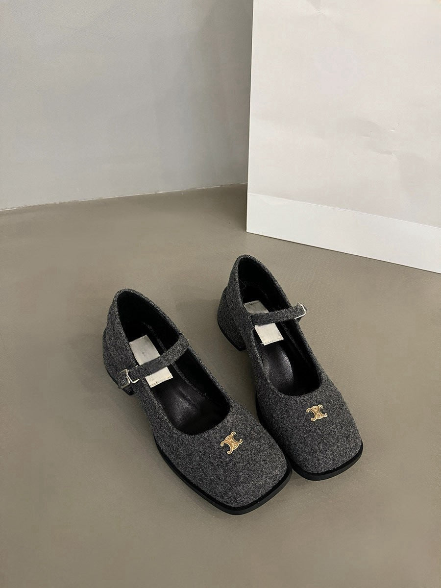 2025 High heels evening shoes children popular new popular wedding shoes high sense thick heel Internet celebrity Mary Jane shoes