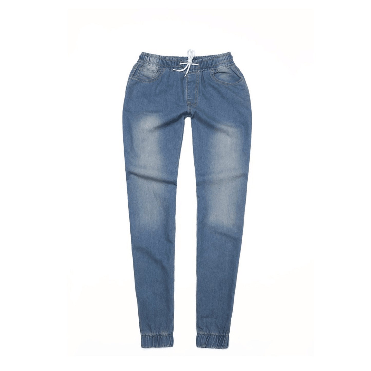 2025 2025 Popular trade New supply elastic waist drawstring low waist denim trousers women