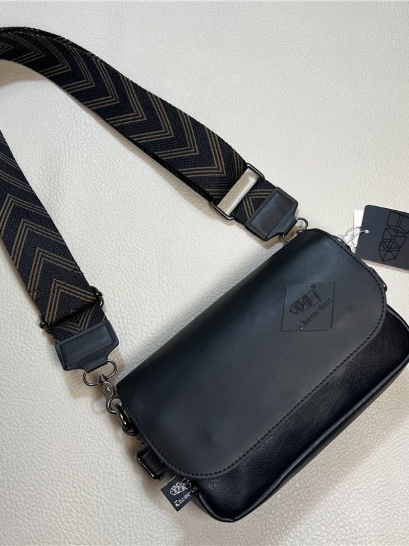 XIANGTUIBAO Three-Box New Men's Shoulder Bag Casual Striped Ribbon Messenger Bag Japanese Style Flip Men's and Women's Backpacks