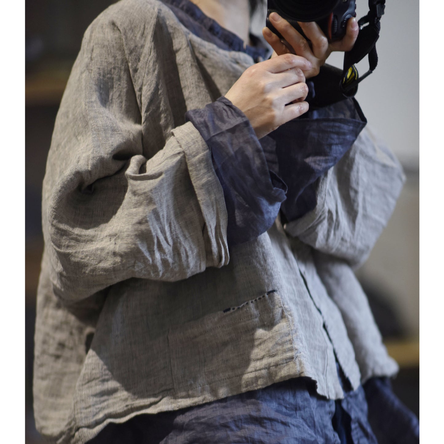2025 23/2 Ah Sheng, literary and retro yarn-dyed linen cardigan, double-button collarless shirt