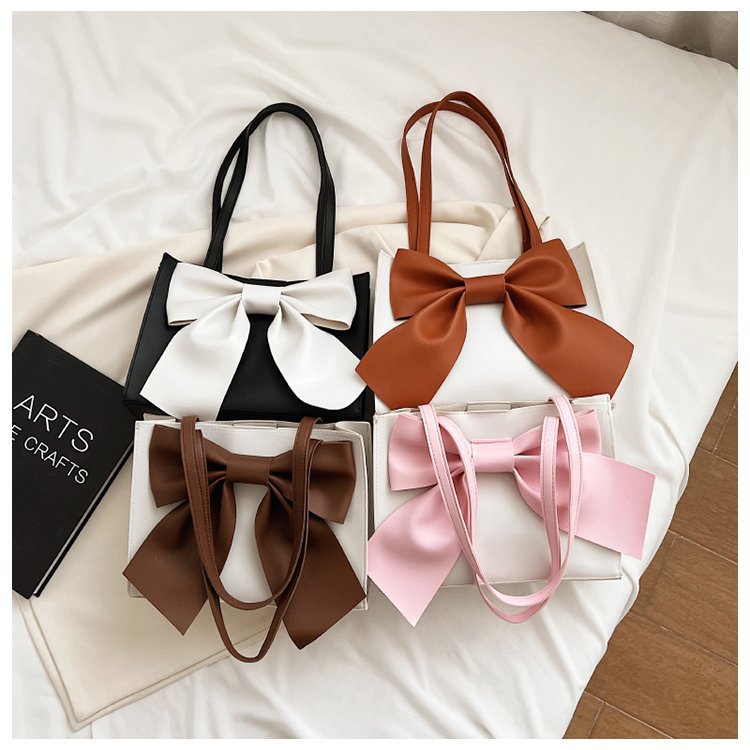 XIANGTUIBAO Spring New Fresh Sweet Beauty Shoulder Messenger Bag Fairy Style Bow Portable Fashionable Small Square Bag