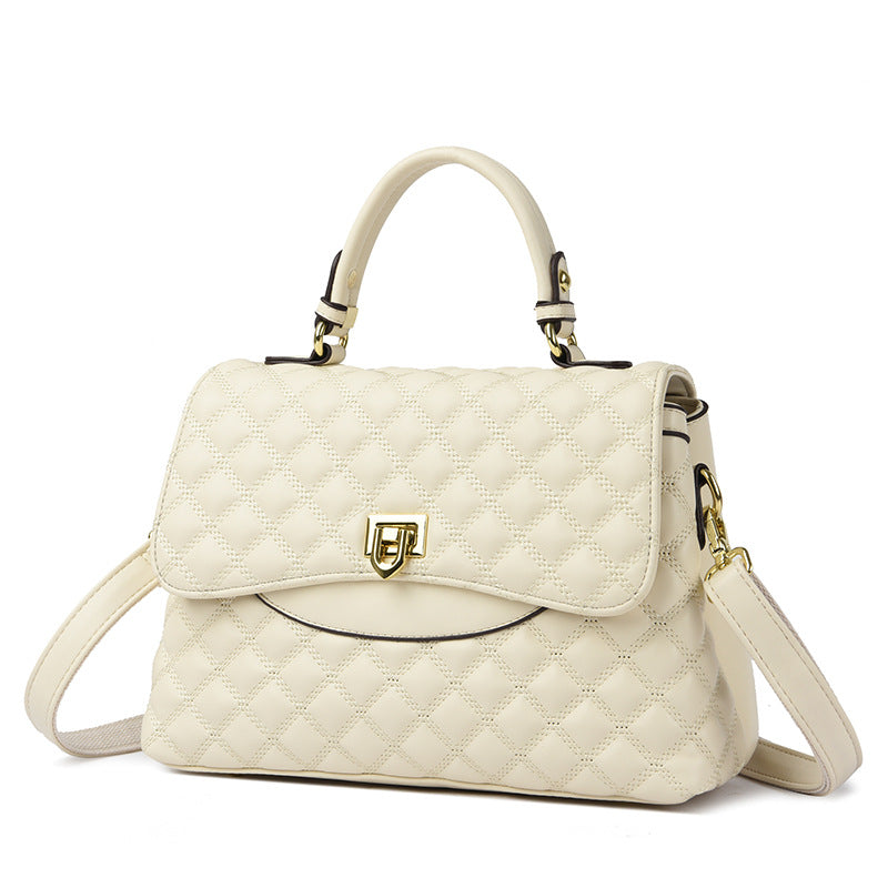 2025 Bag Autumn Women's popular Rhombus Embroidery Thread Bag Fashion Temperament Handbag Atmospheric Middle-aged Mom Bag One piece is sent on behalf of others