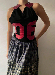 popular summer new women's clothing personalized fried street Spice Girls slim backless lace-up small sling vest