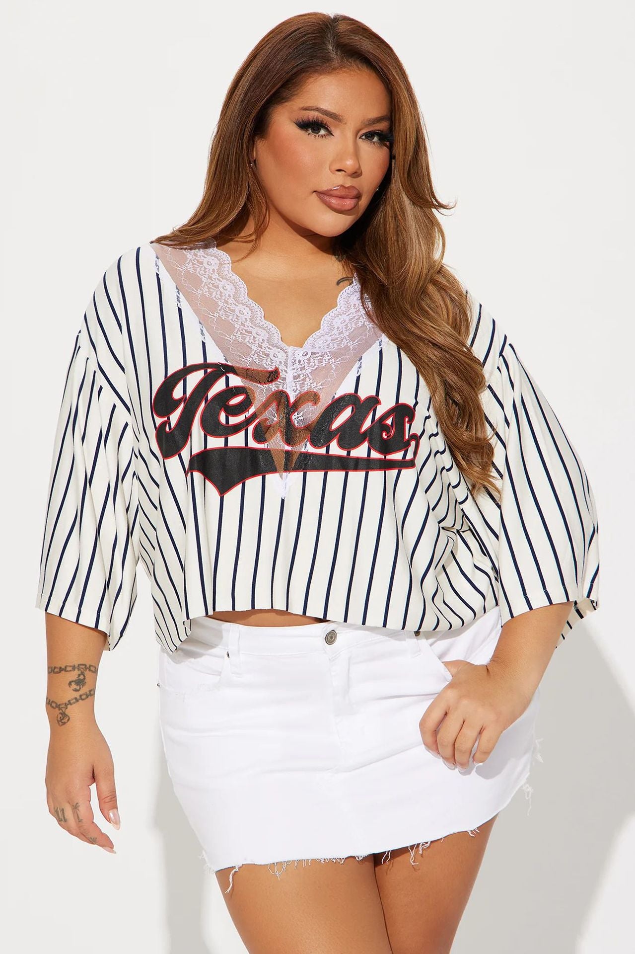 popular autumn new New printing V-neck loose casual lace splicing short top short sleeve T-shirt women