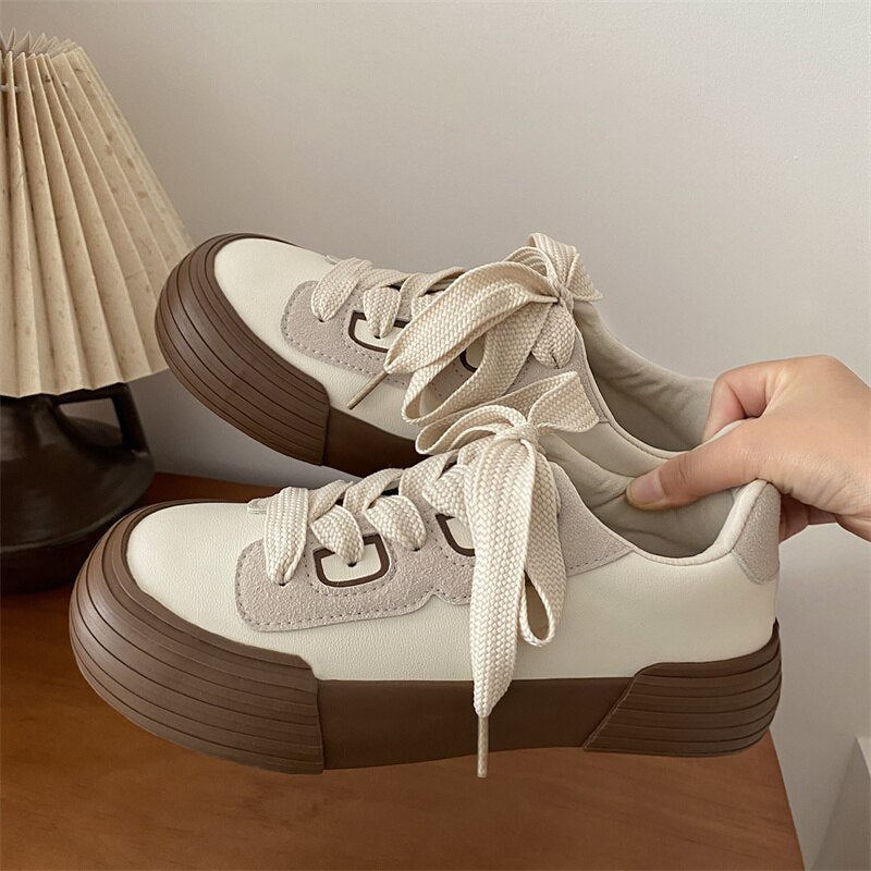 xiangtuibao Sneakers Women's Shoes Spring Autumn Lace Up Flats Shoes For Women Designer Woman Sports Sneakers Femal Vulcanized Shoes