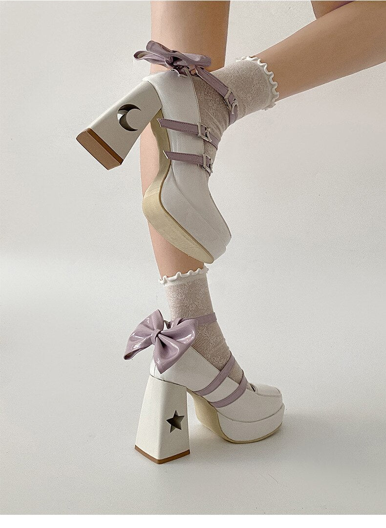 xiangtuibao Women's pumps New Versatile Square Head French Marijane Shoes platform heels women shoes black heels pumps women shoes