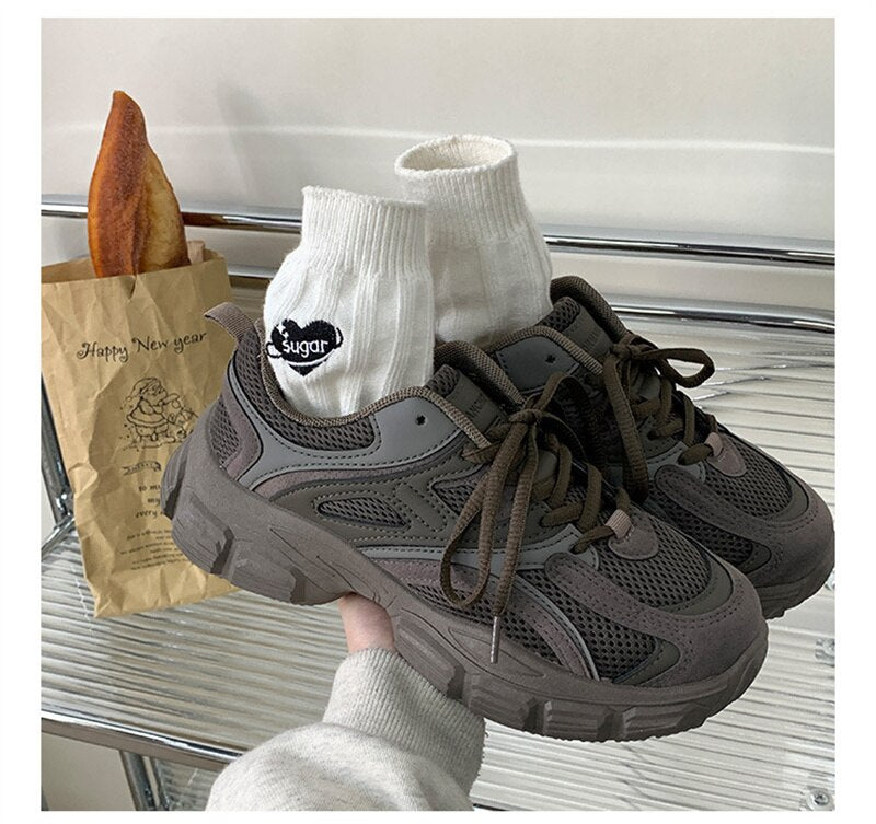 xiangtuibao Sneakers Women Spring Autumn Shoes Woman Vulcanized Shoes Casual Ladies Thick Sole Sports Shoes Tennis Female Sneakers NEW