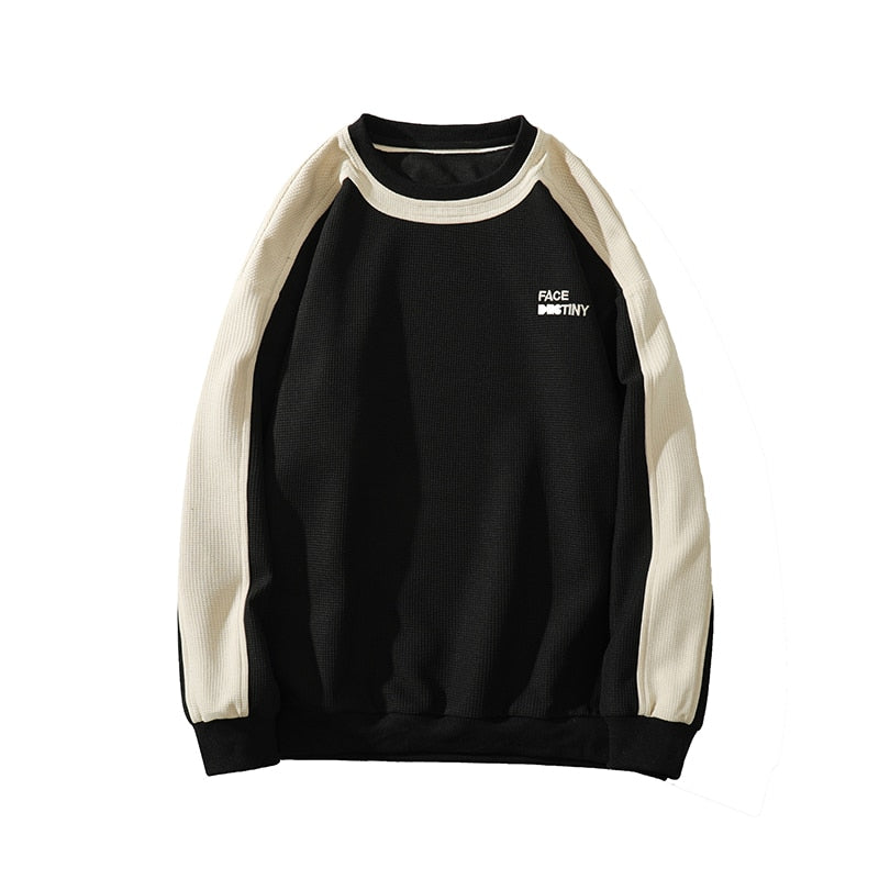 xiangtuibao Spring Autumn Streetwear Men Patchwork Sweatshirts Korean New Loose Casual Harajuku Men Pullovers Hoodies