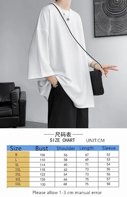 xiangtuibao High Quality Men Oversized Ice Silk T Shirts Summer Mens Half Sleeve Fashions Harajuku T-Shirt Male Solid Simple Daily Tees
