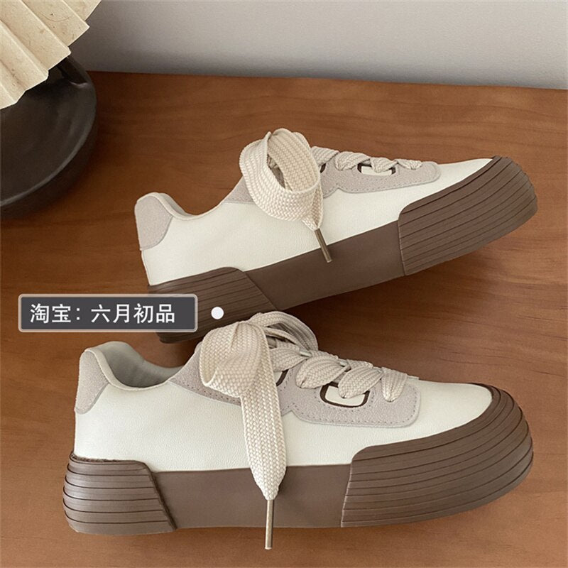 xiangtuibao Sneakers Women's Shoes Spring Autumn Lace Up Flats Shoes For Women Designer Woman Sports Sneakers Femal Vulcanized Shoes