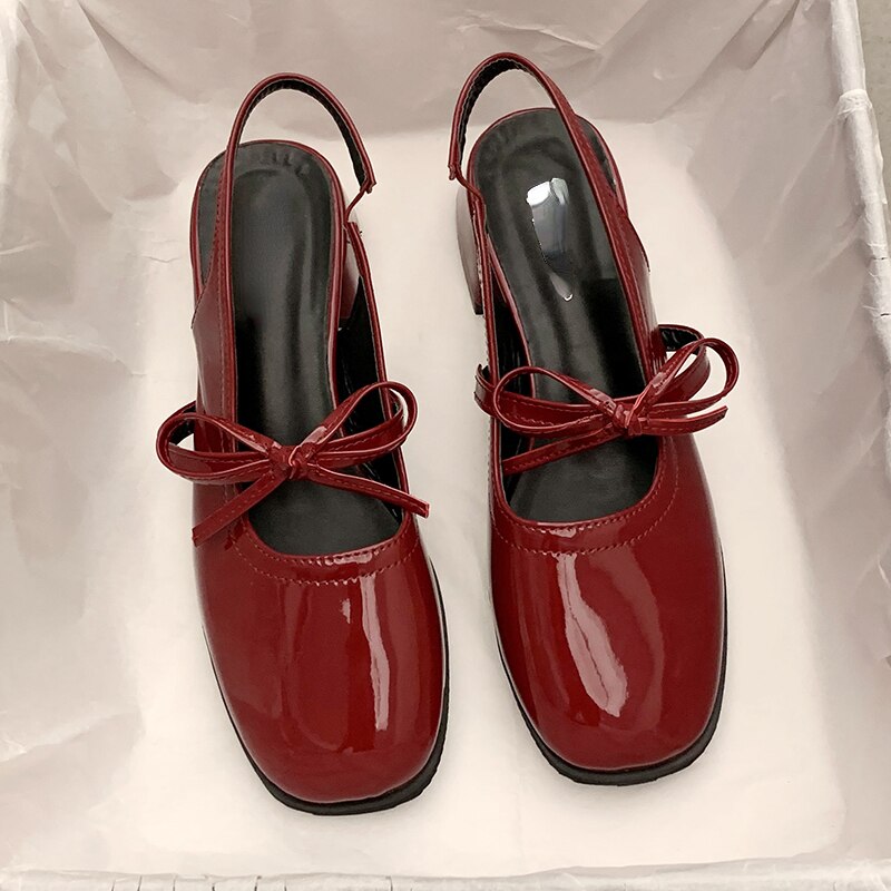 Elegant Casual Woman for Shoes Sandals Bow Hollow Pure Color Fashion Shoes Summer Mary Janes Fashion Faity Sandals Design