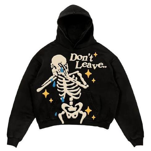 xiangtuibao Print Harajuku Street Embroidery Y2K American Retro Comic Loose Hooded Sweater Loose Autumn Trend Sweater Couple Jacket