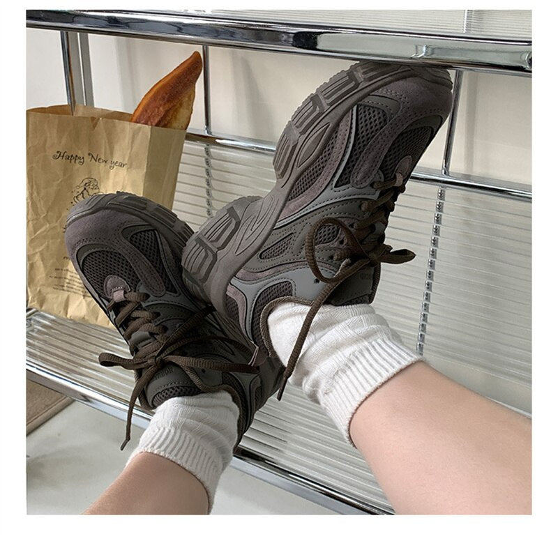 xiangtuibao Sneakers Women Spring Autumn Shoes Woman Vulcanized Shoes Casual Ladies Thick Sole Sports Shoes Tennis Female Sneakers NEW