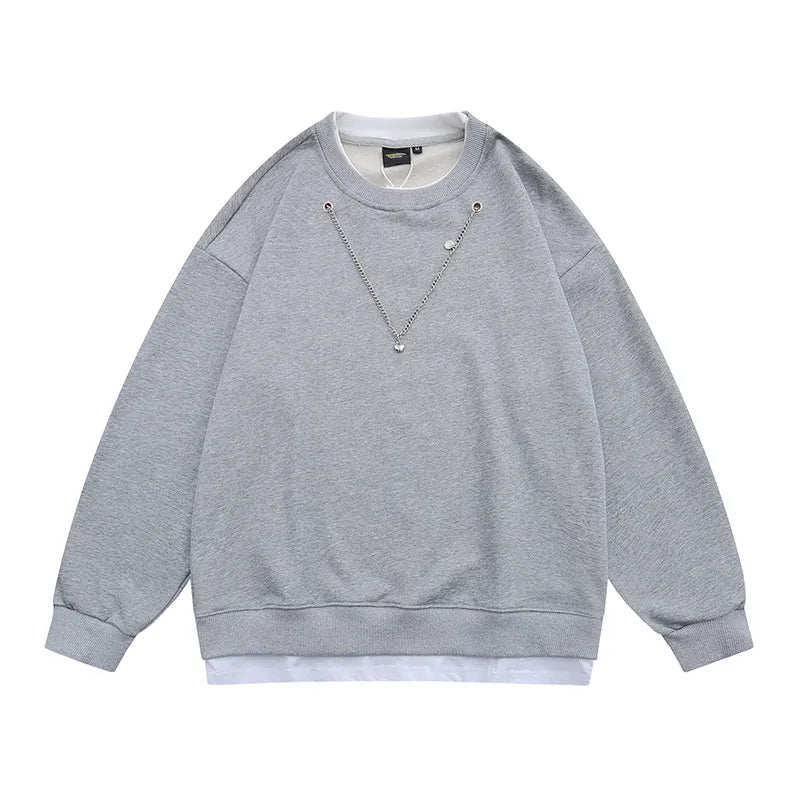 xiangtuibao Patchwork Sweatshirts Men Hip Hop Streetwear Casual Sweatshirt Pullover Male Tops Long Sleeve Black Oversize Japanese