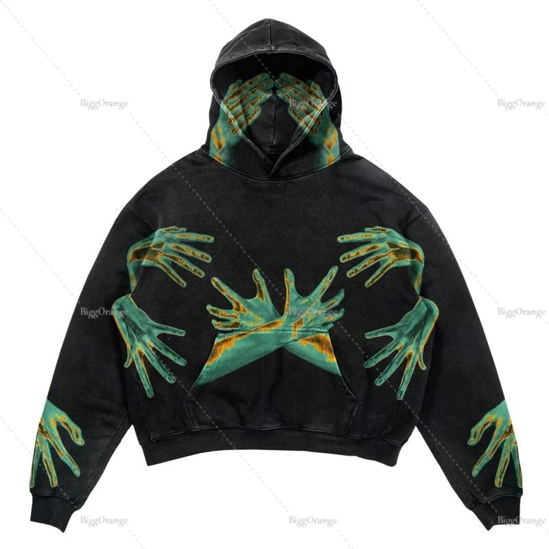 xiangtuibao Oversized Letter Print Streetwear High Quality Zip Hoodie Vintage High Street Sweatshirt Goth Harajuku Jacket Y2k Hoodies Men