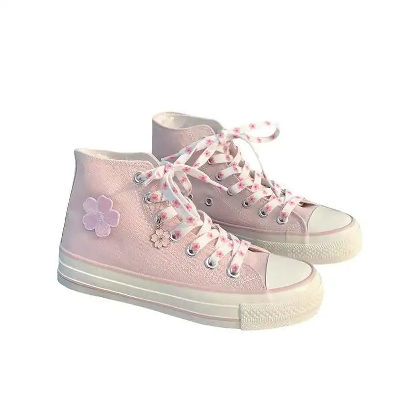 xiangtuibao Summer Floral Women's Espadrilles Japanese Style Pink Lolita Shoes Fashion Zapatillas Mujer Casual Canvas Sneakers