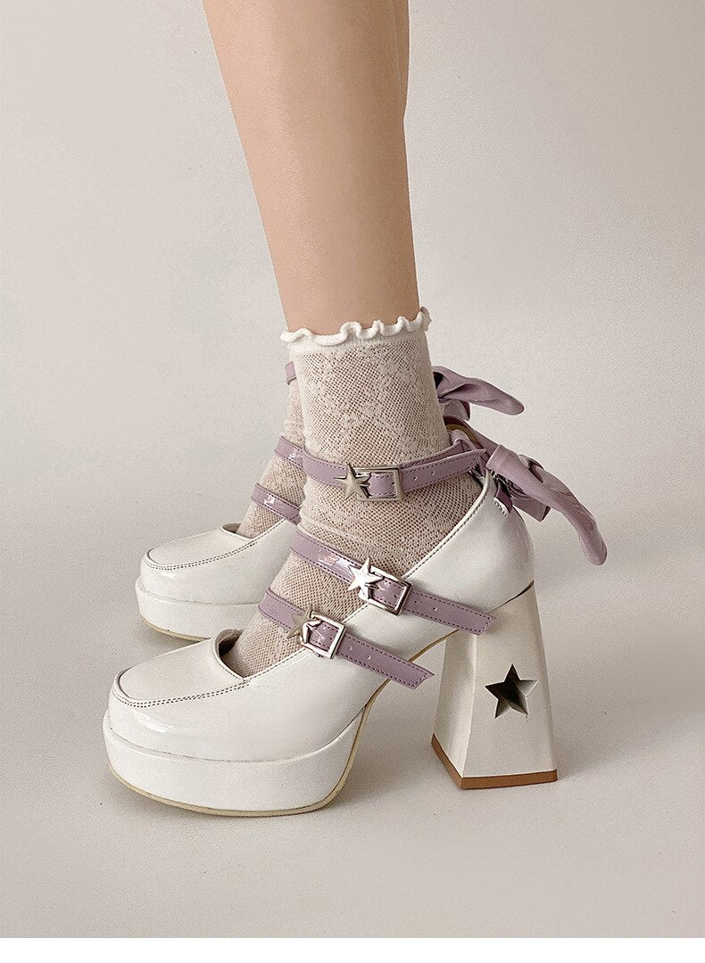 xiangtuibao Women's pumps New Versatile Square Head French Marijane Shoes platform heels women shoes black heels pumps women shoes