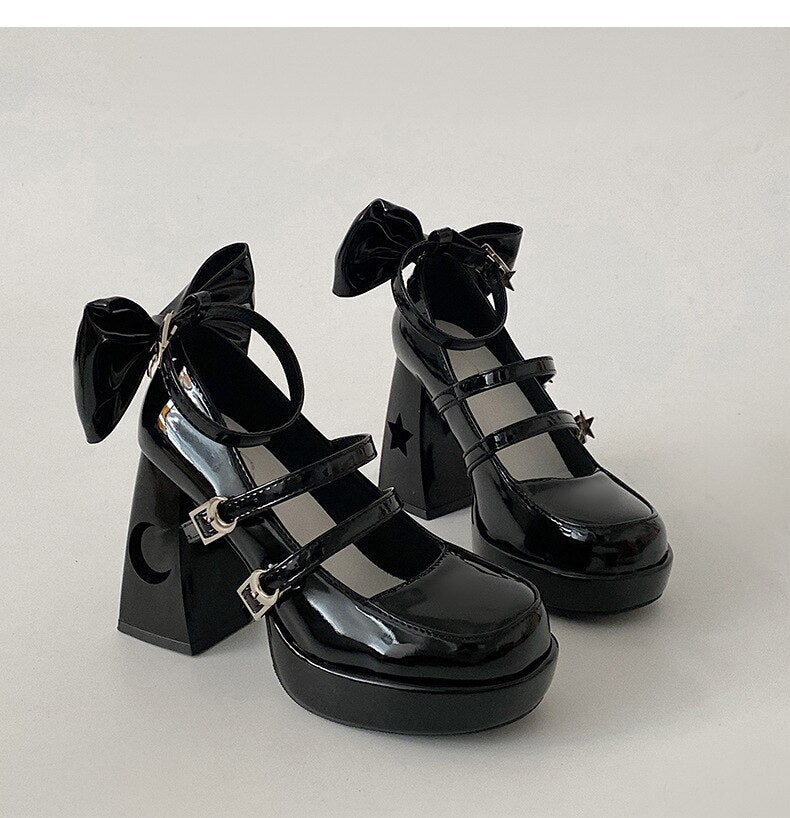 xiangtuibao Women's pumps New Versatile Square Head French Marijane Shoes platform heels women shoes black heels pumps women shoes