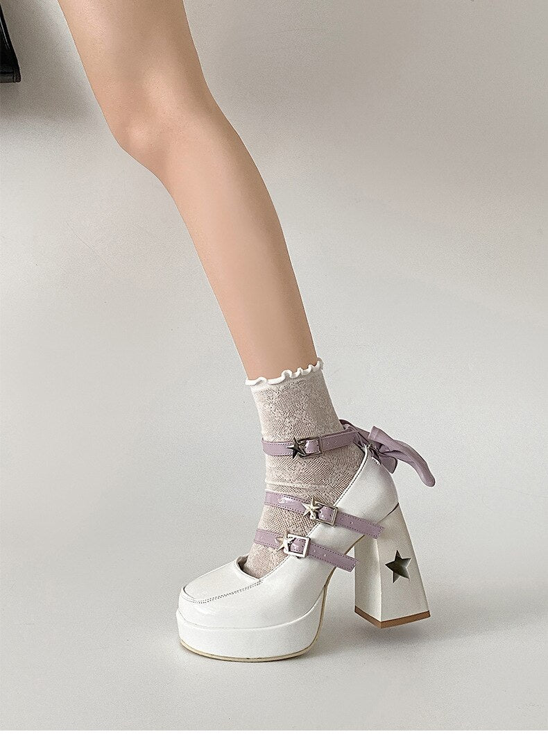 xiangtuibao Women's pumps New Versatile Square Head French Marijane Shoes platform heels women shoes black heels pumps women shoes