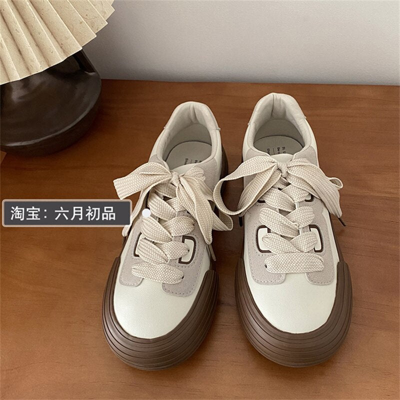 xiangtuibao Sneakers Women's Shoes Spring Autumn Lace Up Flats Shoes For Women Designer Woman Sports Sneakers Femal Vulcanized Shoes