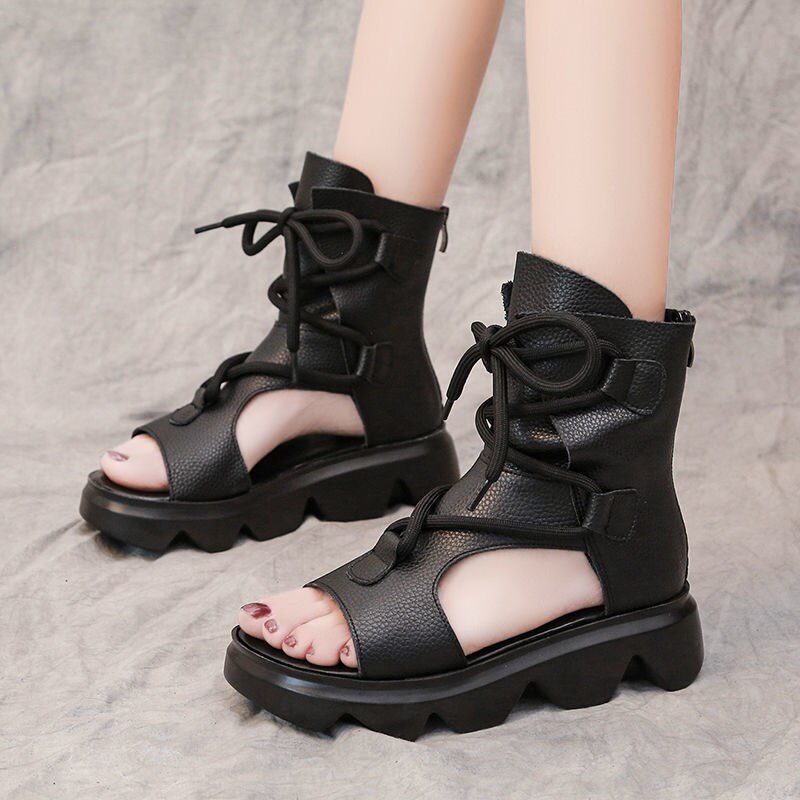 xiangtuibao Low Sandals Woman Leather Flip Flops Platform Large Size Female Shoe Comfort Shoes For Women Clogs With Heel Low-heeled And