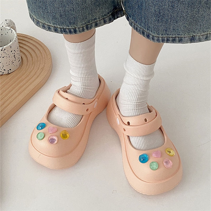 xiangtuibao Summer Sandals Women Shoes Platform Back Strap Casual Shoes Female Beach Sandals Soft Sole EVA Flats Shoes Women Indoor Slippers