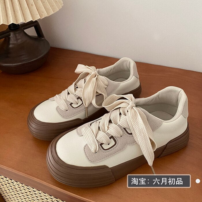 xiangtuibao Sneakers Women's Shoes Spring Autumn Lace Up Flats Shoes For Women Designer Woman Sports Sneakers Femal Vulcanized Shoes