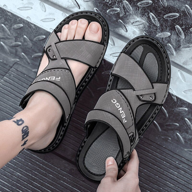 xiangtuibao sandals leather for men driving shoes beach Fashion Non Slip high quality Slippers casual outdoor Sandals leather