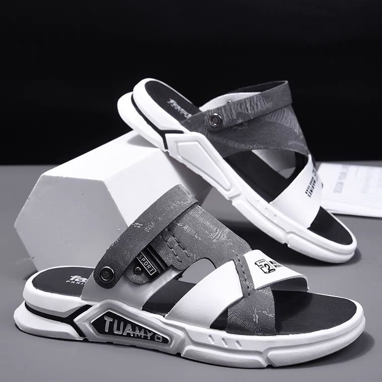 xiangtuibao Men Sandals leather new Summer fashion Beach Sandals luxury brand designer Casual Driving shoes Outside Slippers