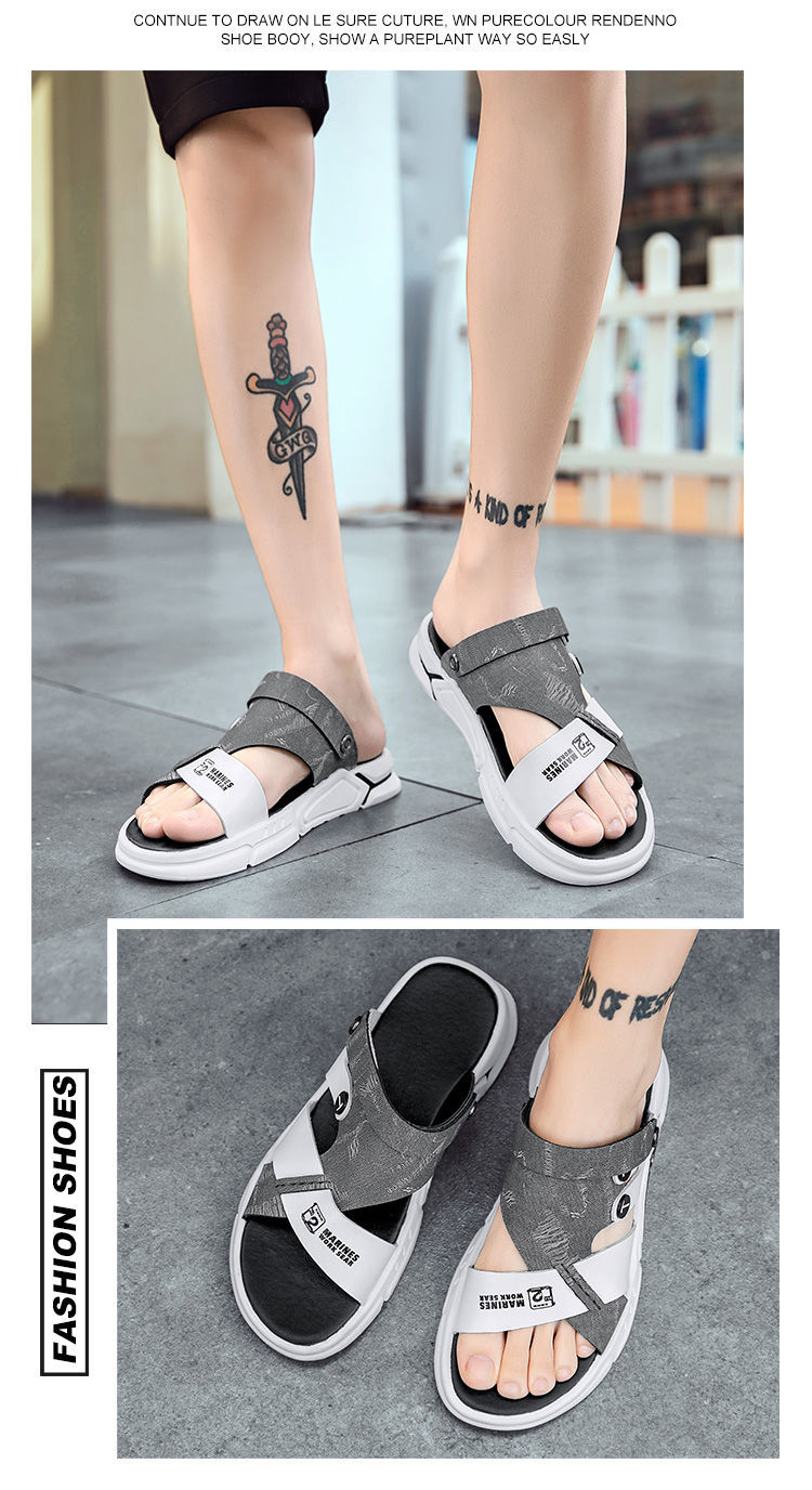 xiangtuibao Men Sandals leather new Summer fashion Beach Sandals luxury brand designer Casual Driving shoes Outside Slippers
