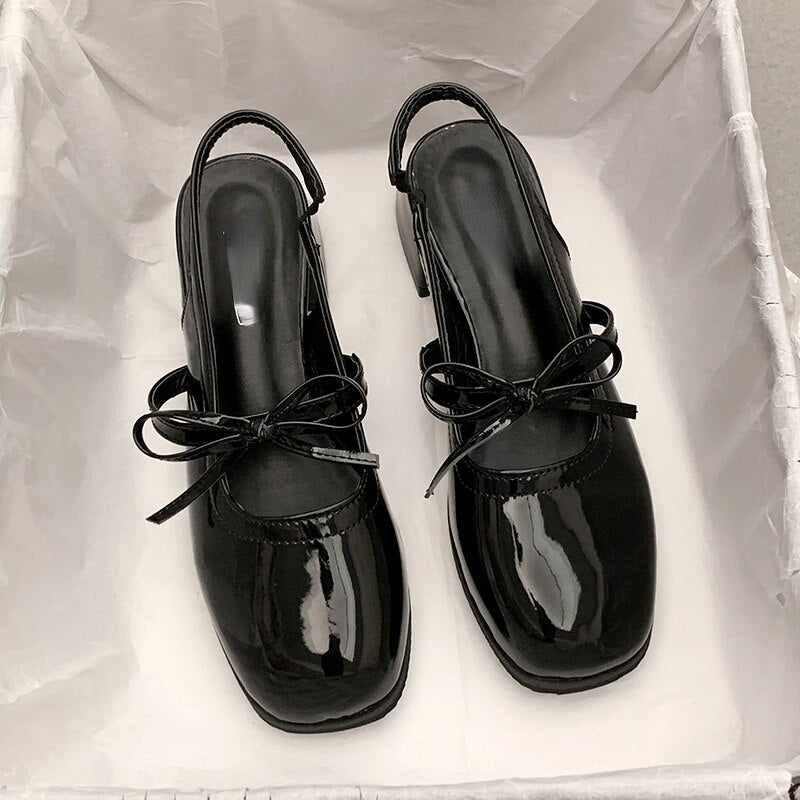 Elegant Casual Woman for Shoes Sandals Bow Hollow Pure Color Fashion Shoes Summer Mary Janes Fashion Faity Sandals Design