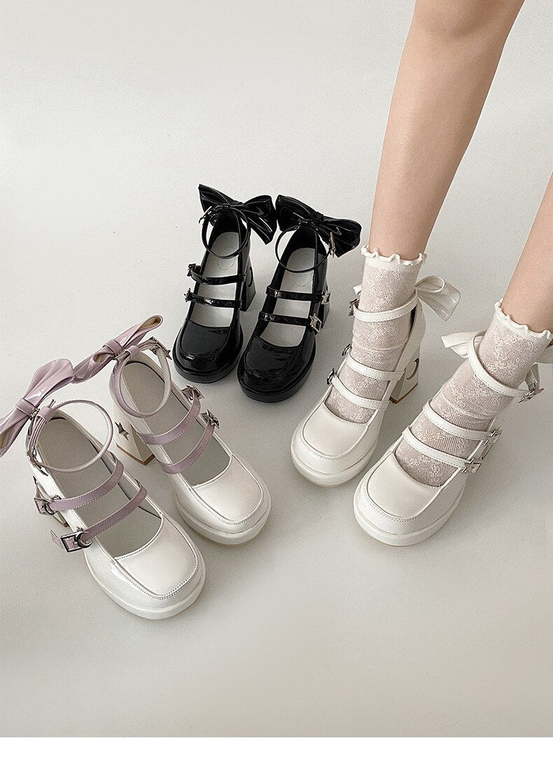 xiangtuibao Women's pumps New Versatile Square Head French Marijane Shoes platform heels women shoes black heels pumps women shoes