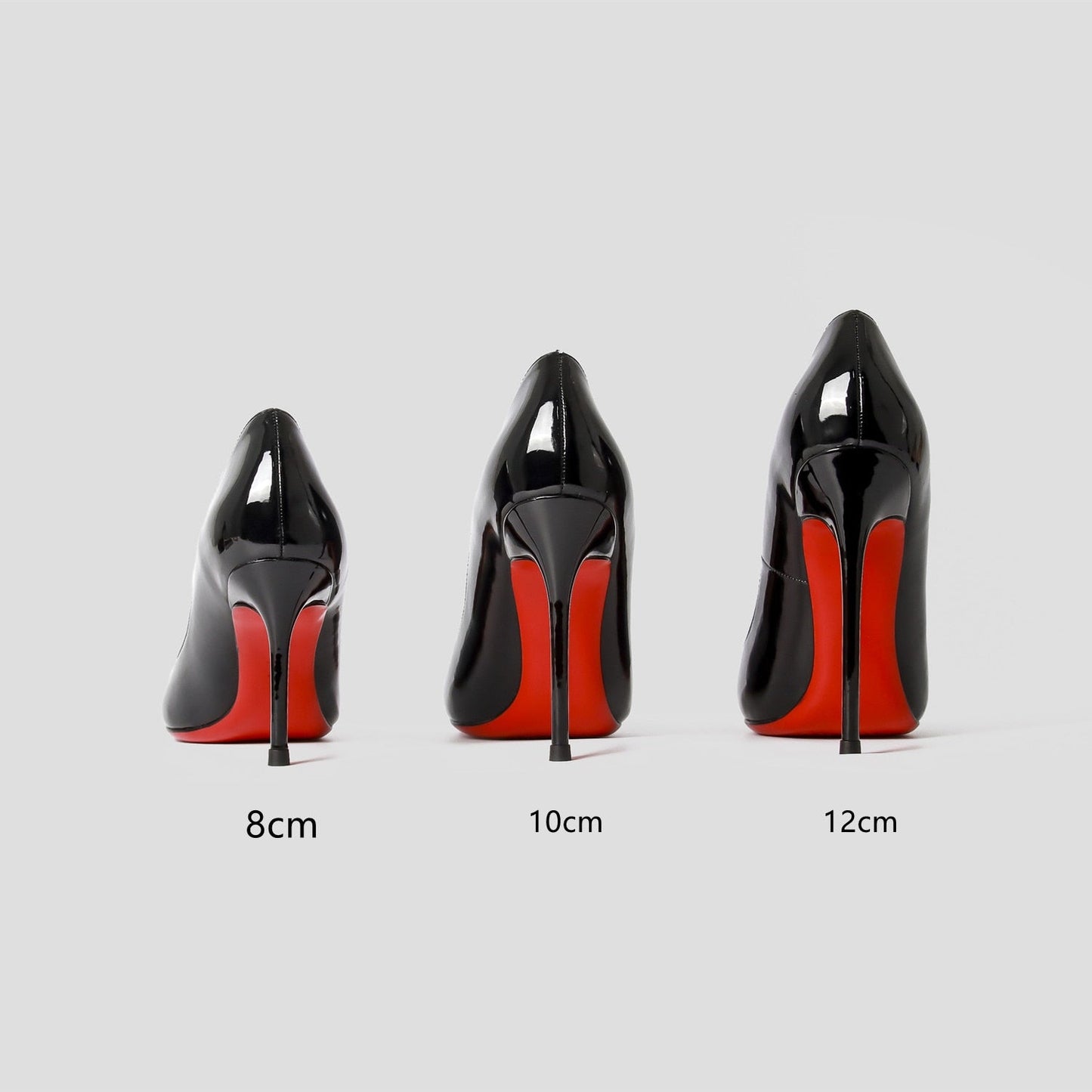 xiangtuibao Luxury Brand Genuine Leather Red Shiny Bottom Women's High Heel Shoes Sexy Classic Pumps Black 8cm 10cm 12cm Wedding Shoes Plus