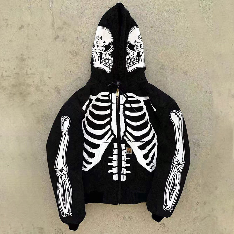 xiangtuibao Y2k Women Gothic zipper hoodie Sweatshirt women and men bulk items wholesale lots tops red couple trend Harajuku punk clothing