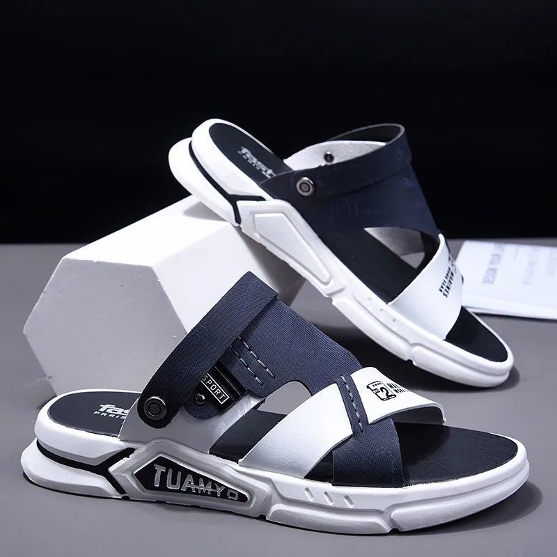 xiangtuibao Men Sandals leather new Summer fashion Beach Sandals luxury brand designer Casual Driving shoes Outside Slippers