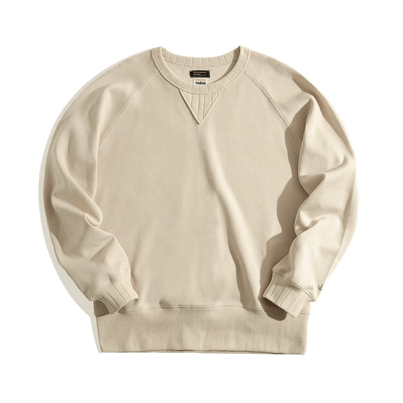 xiangtuibao Vintage Men's Hoodies Sweatshirt Oversize Male Loose Cotton Solid Thicken Warm Sweatshirts Casual Knitting Hoodied Clothes