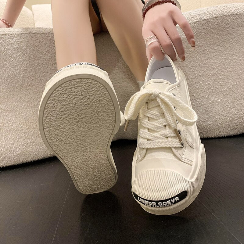 xiangtuibao Women Lace Up Platform Flats Sport Casual Shoes Spring Autumn New Fashion Sneakers Comfortable Non Slip Chaussures Femme