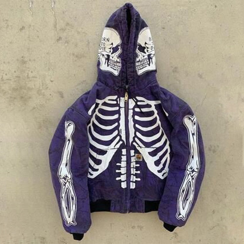 xiangtuibao Y2k Women Gothic zipper hoodie Sweatshirt women and men bulk items wholesale lots tops red couple trend Harajuku punk clothing