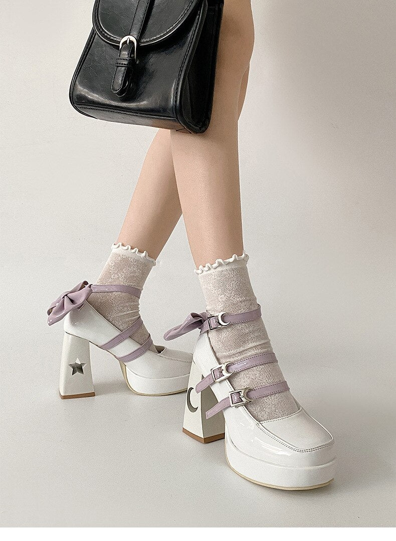 xiangtuibao Women's pumps New Versatile Square Head French Marijane Shoes platform heels women shoes black heels pumps women shoes