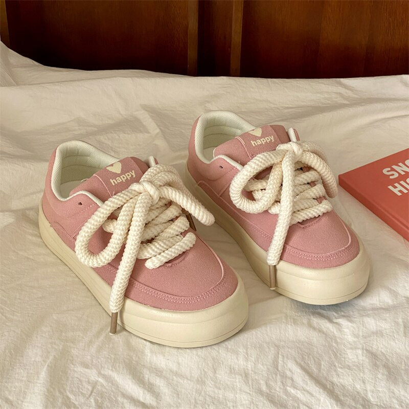 xiangtuibao Platform Women's Sneakers Casual Fashion Spring Autumn Lace Up Woman Flats Shoes Sneakers Female Sports Shoes Tennis New