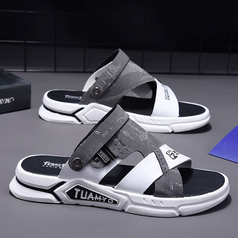 xiangtuibao Men Sandals leather new Summer fashion Beach Sandals luxury brand designer Casual Driving shoes Outside Slippers