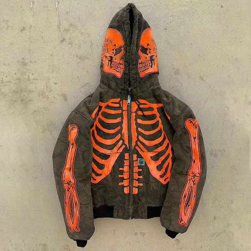 xiangtuibao Y2k Women Gothic zipper hoodie Sweatshirt women and men bulk items wholesale lots tops red couple trend Harajuku punk clothing