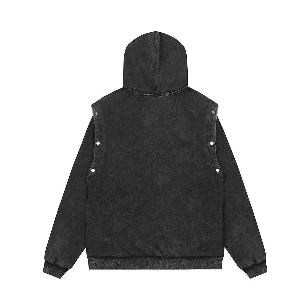 xiangtuibao Y2k Vintage Letter Washed Front Pocket Hooded Hoodies for Men Streetwear Ropa Hombre Sudaderas Pullover Sweatshirts Oversized
