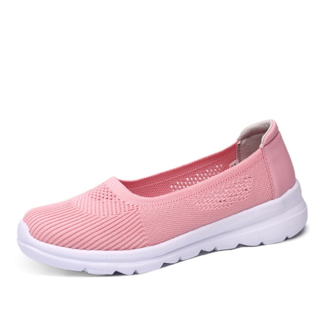 Women's Flat Shoes Casual Loafers Light Sneakers Breathable Women Slip on Shoe Ladies Vulcanized Footwear Walking Comfort