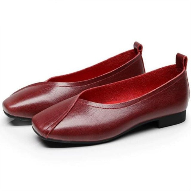 xiangtuibao flat shoes new autumn genuine leather women flat shoes onon-slip Plus Size 35-43 Women casual shoes