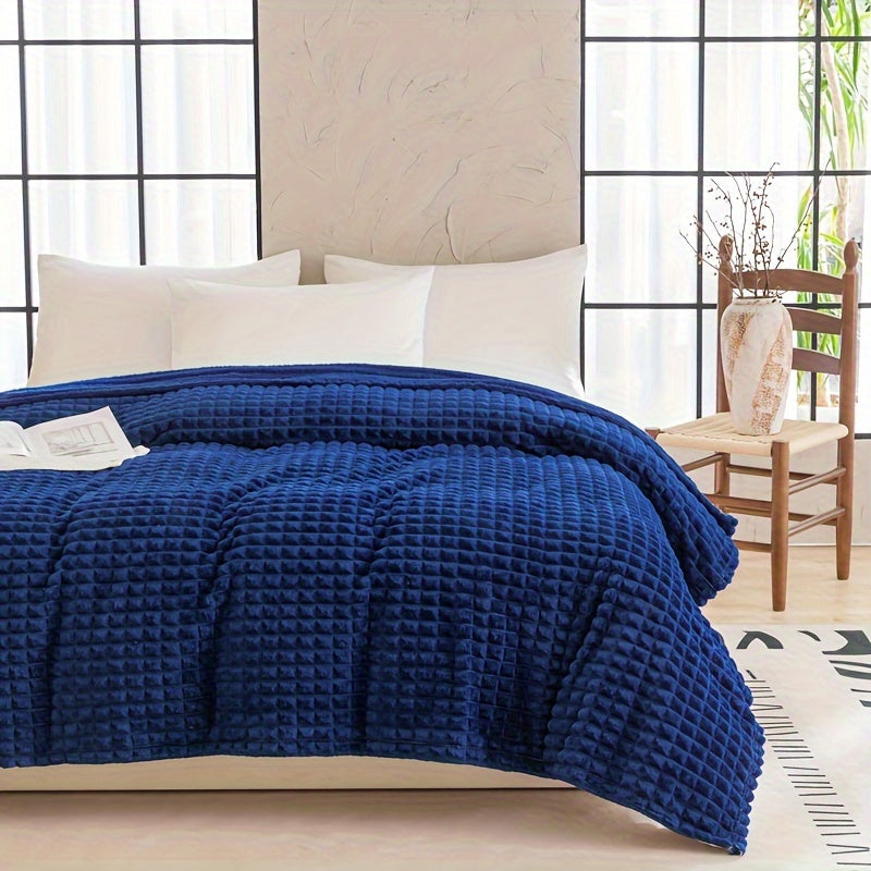 Contemporary Reversible Plaid Flannel Fleece Throw Blanket - Soft Skin-Friendly, All-Season, Machine Washable, Multipurpose, Pet Blanket - 100% Polyester, Woven, 1pc