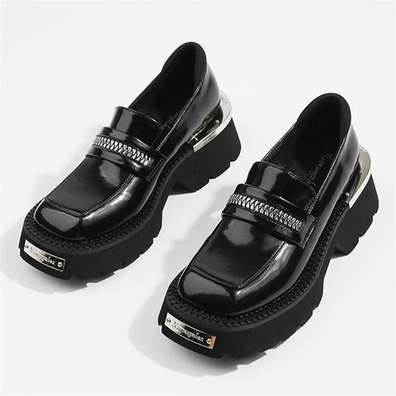 xiangtuibao Women Pumps Thick Sole Platform Low Heel Shoes for Woman Slip-on Espadrilles Chunky Heel Leather Dress Creepers Casual Loafers