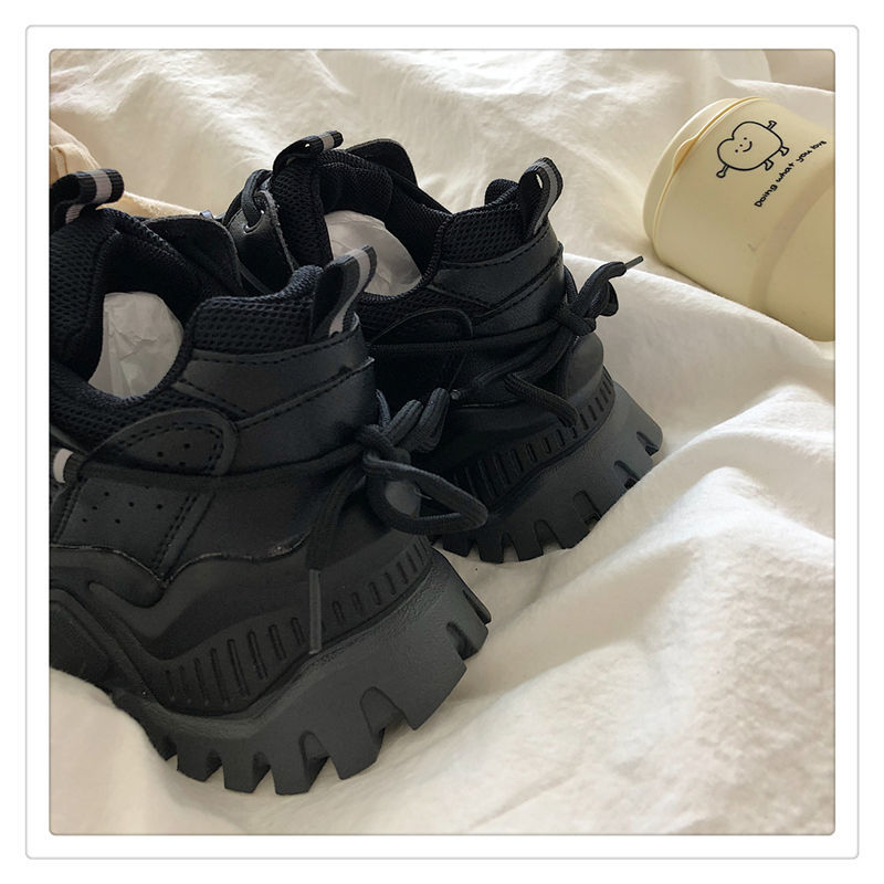Women Sneakers Fashion Mesh Chunky Girls Casual Spring Reflective Comfortable Thick Sole White Dad Flats Platform Shoes