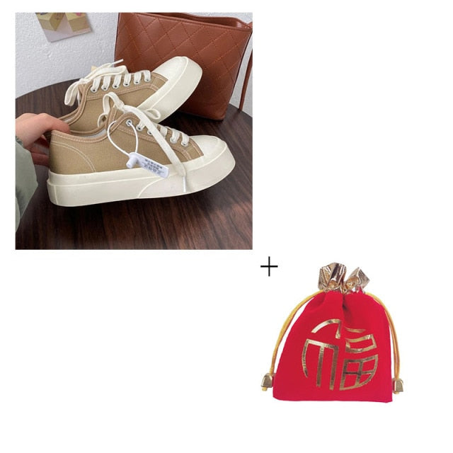 xiangtuibao Sneakers Women Platform Sport Shoes Korean Spring Casual Basket Flat Tennis Athletic Canvas Trainers Anime Kawaii Lolita